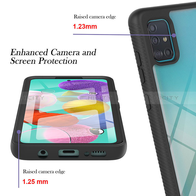 Coque Rebord Contour Silicone et Vitre Transparente Housse Etui 360 Degres YB2 pour Samsung Galaxy A51 4G Plus