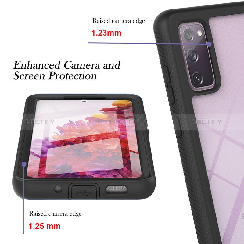 Coque Rebord Contour Silicone et Vitre Transparente Housse Etui 360 Degres YB2 pour Samsung Galaxy S20 Lite 5G Plus