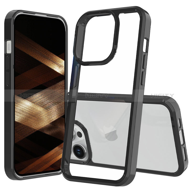 Coque Rebord Contour Silicone et Vitre Transparente Housse Etui 360 Degres ZJ1 pour Apple iPhone 13 Pro Max Noir Plus