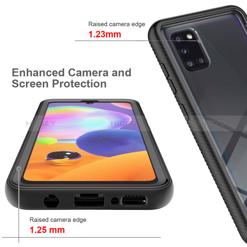Coque Rebord Contour Silicone et Vitre Transparente Housse Etui 360 Degres ZJ1 pour Samsung Galaxy A31 Plus