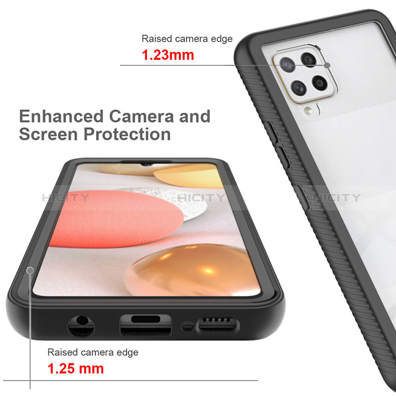 Coque Rebord Contour Silicone et Vitre Transparente Housse Etui 360 Degres ZJ1 pour Samsung Galaxy A42 5G Plus