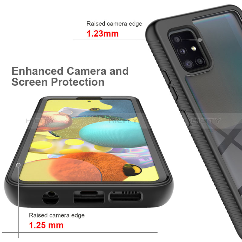 Coque Rebord Contour Silicone et Vitre Transparente Housse Etui 360 Degres ZJ1 pour Samsung Galaxy A51 4G Plus