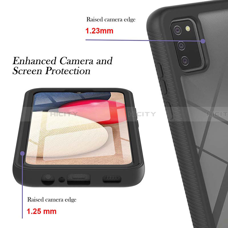 Coque Rebord Contour Silicone et Vitre Transparente Housse Etui 360 Degres ZJ1 pour Samsung Galaxy F02S SM-E025F Plus