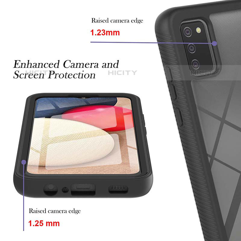 Coque Rebord Contour Silicone et Vitre Transparente Housse Etui 360 Degres ZJ1 pour Samsung Galaxy M02s Plus
