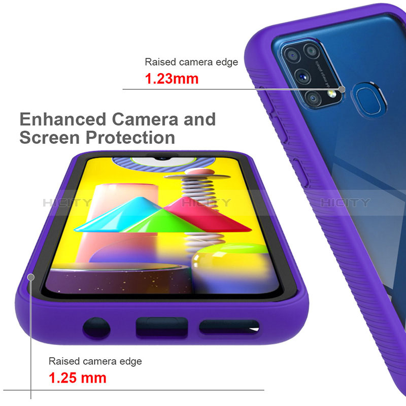Coque Rebord Contour Silicone et Vitre Transparente Housse Etui 360 Degres ZJ1 pour Samsung Galaxy M21s Plus