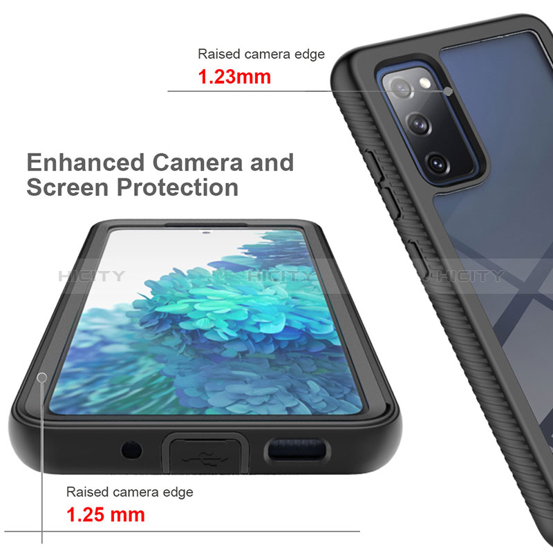 Coque Rebord Contour Silicone et Vitre Transparente Housse Etui 360 Degres ZJ1 pour Samsung Galaxy S20 FE (2022) 5G Plus