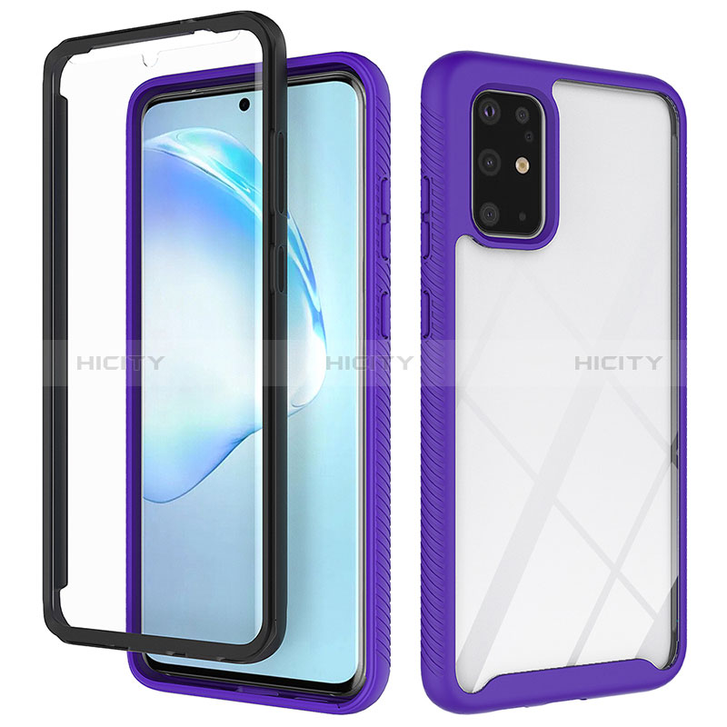 Coque Rebord Contour Silicone et Vitre Transparente Housse Etui 360 Degres ZJ1 pour Samsung Galaxy S20 Plus Violet Clair Plus