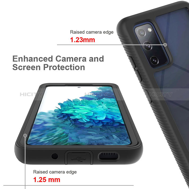Coque Rebord Contour Silicone et Vitre Transparente Housse Etui 360 Degres ZJ3 pour Samsung Galaxy S20 FE (2022) 5G Plus