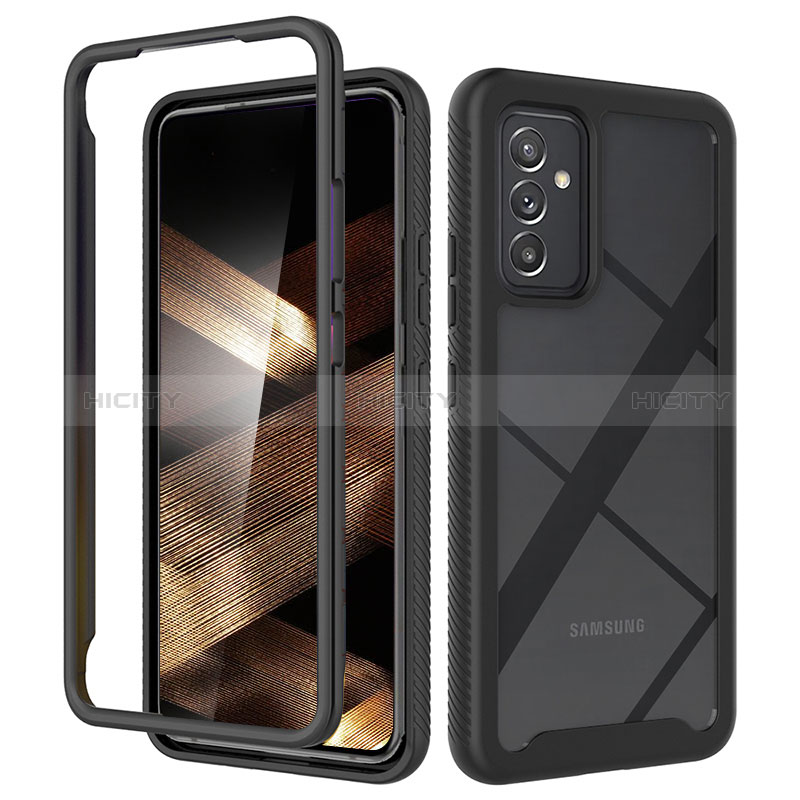 Coque Rebord Contour Silicone et Vitre Transparente Housse Etui 360 Degres ZJ4 pour Samsung Galaxy A15 5G Noir Plus