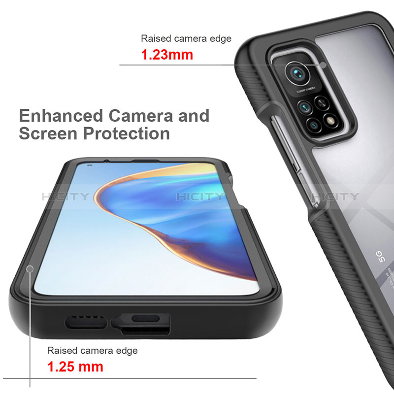 Coque Rebord Contour Silicone et Vitre Transparente Housse Etui 360 Degres ZJ4 pour Xiaomi Mi 10T Pro 5G Plus