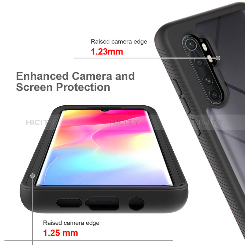 Coque Rebord Contour Silicone et Vitre Transparente Housse Etui 360 Degres ZJ4 pour Xiaomi Mi Note 10 Lite Plus