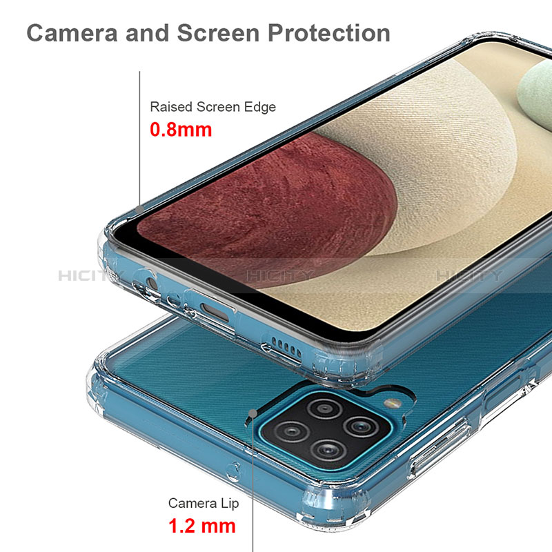 Coque Rebord Contour Silicone et Vitre Transparente Housse Etui 360 Degres ZJ5 pour Samsung Galaxy A12 Plus