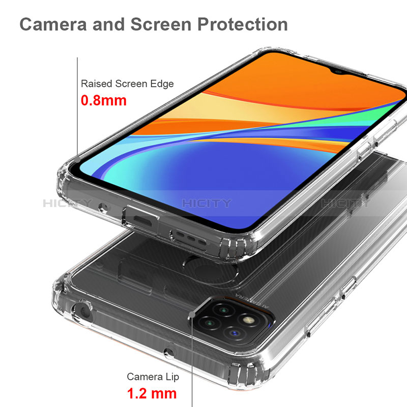 Coque Rebord Contour Silicone et Vitre Transparente Housse Etui 360 Degres ZJ5 pour Xiaomi Redmi 9C Plus