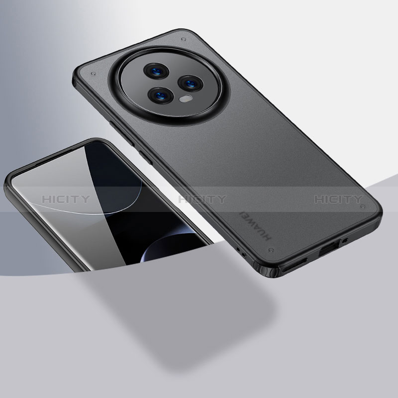 Coque Rebord Contour Silicone et Vitre Transparente Housse Etui AC1 pour Huawei Honor Magic5 5G Noir Plus