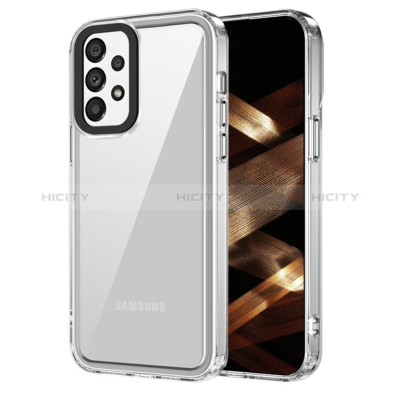 Coque Rebord Contour Silicone et Vitre Transparente Housse Etui AC1 pour Samsung Galaxy A53 5G Clair Plus