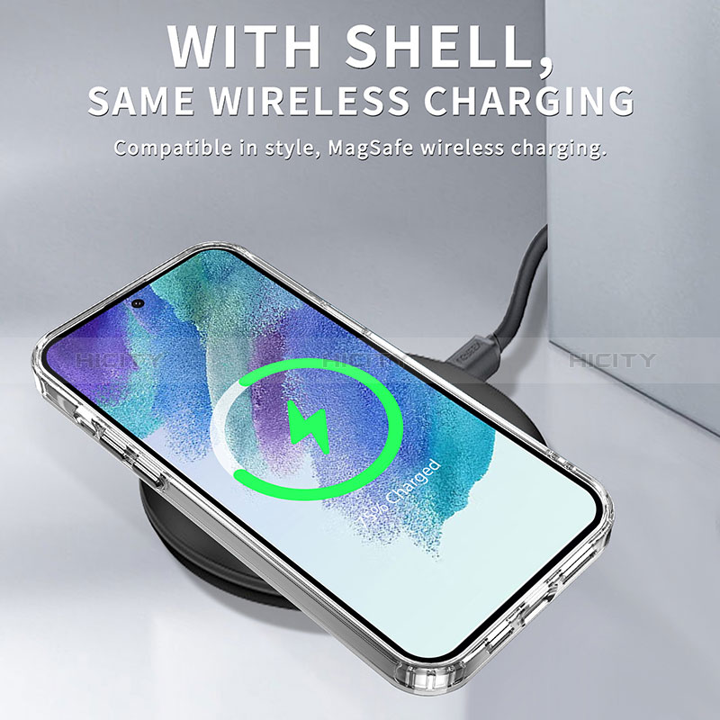 Coque Rebord Contour Silicone et Vitre Transparente Housse Etui AC1 pour Samsung Galaxy S21 FE 5G Plus