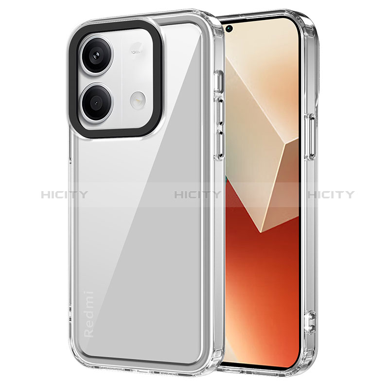 Coque Rebord Contour Silicone et Vitre Transparente Housse Etui AC1 pour Xiaomi Redmi Note 13 5G Clair Plus