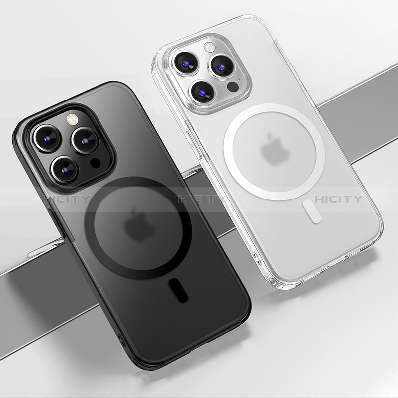 Coque Rebord Contour Silicone et Vitre Transparente Housse Etui avec Mag-Safe Magnetic Magnetique QC1 pour Apple iPhone 13 Pro Plus