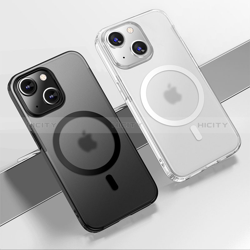 Coque Rebord Contour Silicone et Vitre Transparente Housse Etui avec Mag-Safe Magnetic Magnetique QC1 pour Apple iPhone 14 Plus