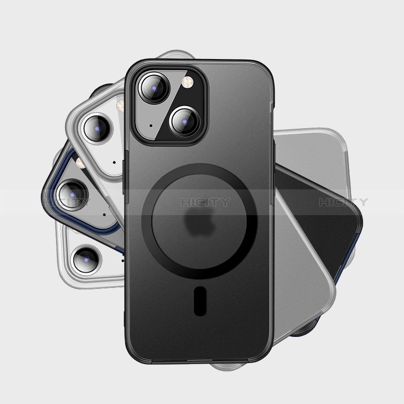 Coque Rebord Contour Silicone et Vitre Transparente Housse Etui avec Mag-Safe Magnetic Magnetique QC1 pour Apple iPhone 14 Plus Plus