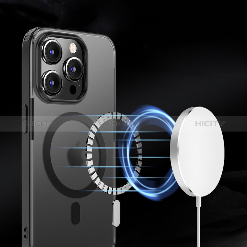 Coque Rebord Contour Silicone et Vitre Transparente Housse Etui avec Mag-Safe Magnetic Magnetique QC1 pour Apple iPhone 14 Pro Plus