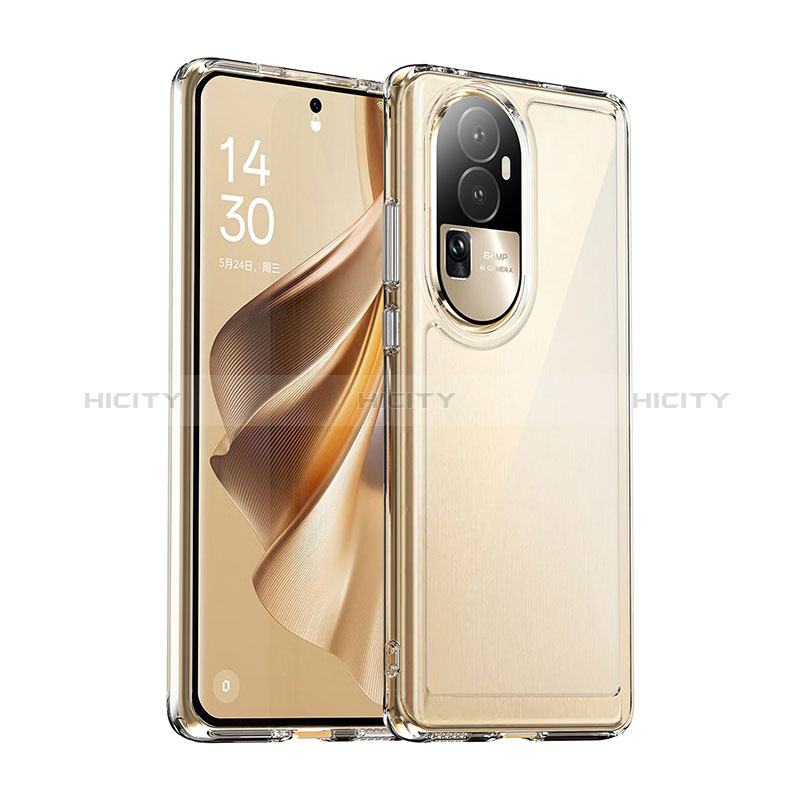 Coque Rebord Contour Silicone et Vitre Transparente Housse Etui J01S pour Oppo Reno10 Pro+ Plus 5G Plus