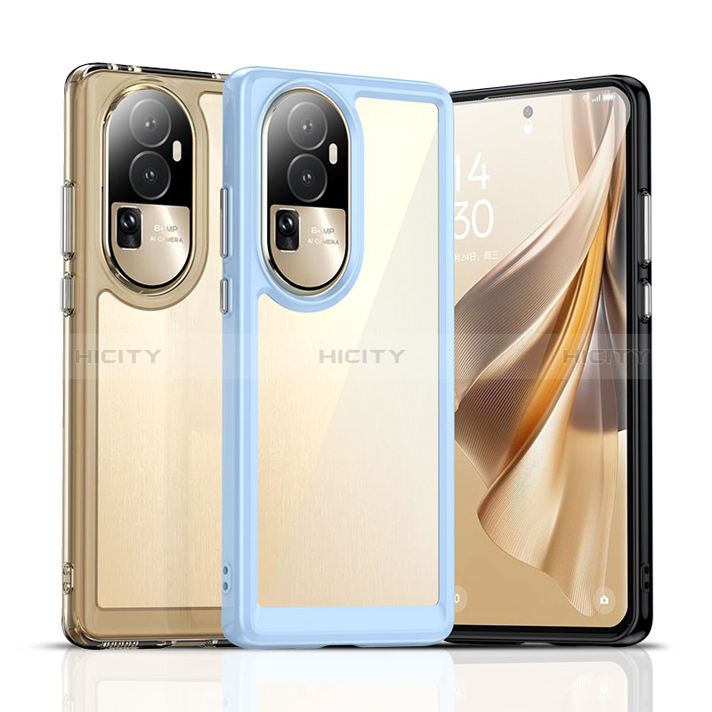 Coque Rebord Contour Silicone et Vitre Transparente Housse Etui J01S pour Oppo Reno10 Pro+ Plus 5G Plus