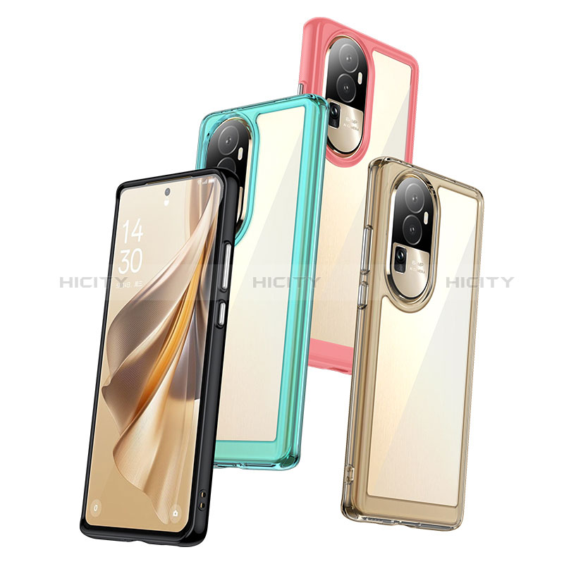 Coque Rebord Contour Silicone et Vitre Transparente Housse Etui J01S pour Oppo Reno10 Pro+ Plus 5G Plus