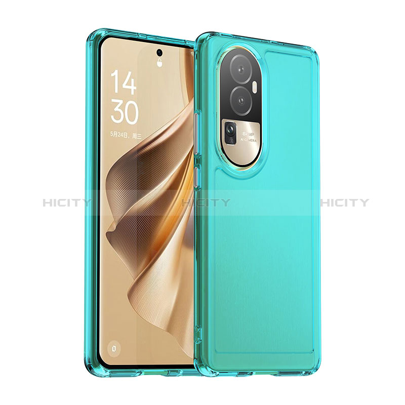 Coque Rebord Contour Silicone et Vitre Transparente Housse Etui J02S pour Oppo Reno10 Pro+ Plus 5G Plus