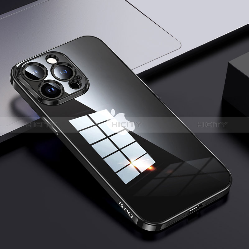 Coque Rebord Contour Silicone et Vitre Transparente Housse Etui LD2 pour Apple iPhone 13 Pro Noir Plus