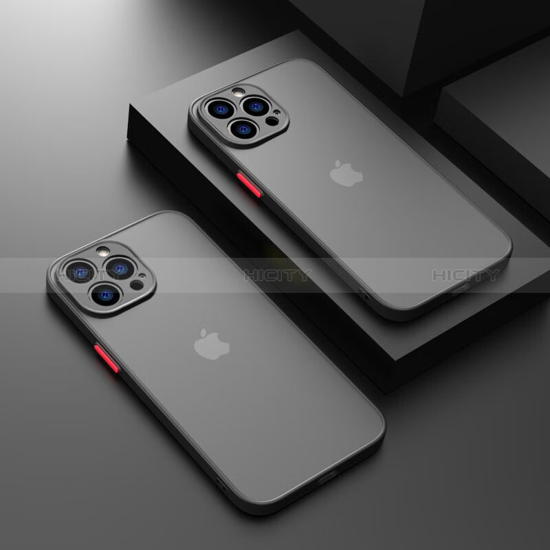 Coque Rebord Contour Silicone et Vitre Transparente Housse Etui LS1 pour Apple iPhone 13 Pro Noir Plus