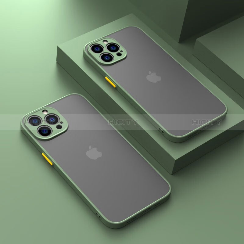Coque Rebord Contour Silicone et Vitre Transparente Housse Etui LS1 pour Apple iPhone 13 Pro Vert Plus