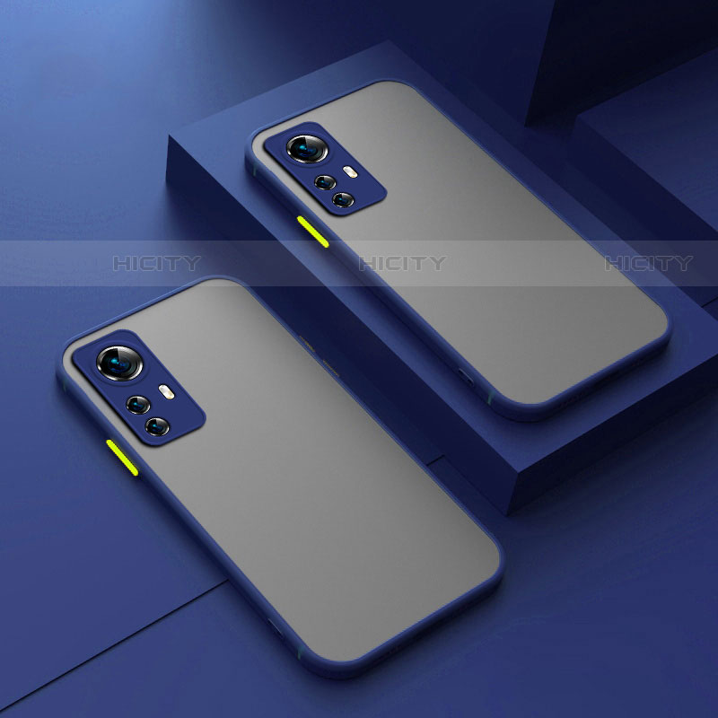 Coque Rebord Contour Silicone et Vitre Transparente Housse Etui M01 pour Xiaomi Mi 12 Pro 5G Bleu Plus