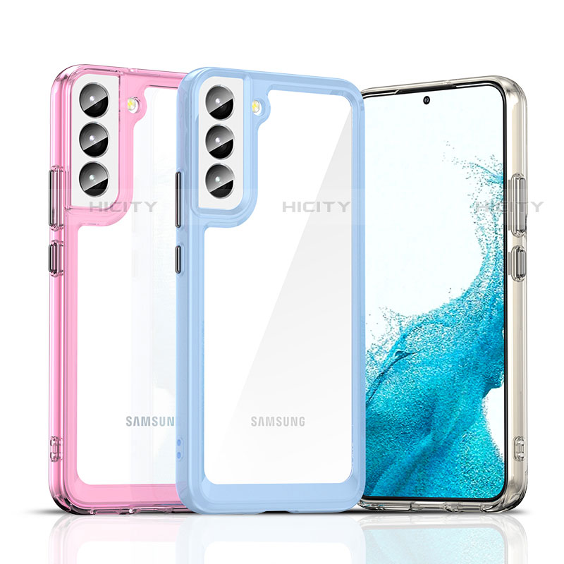 Coque Rebord Contour Silicone et Vitre Transparente Housse Etui M03 pour Samsung Galaxy S22 5G Plus