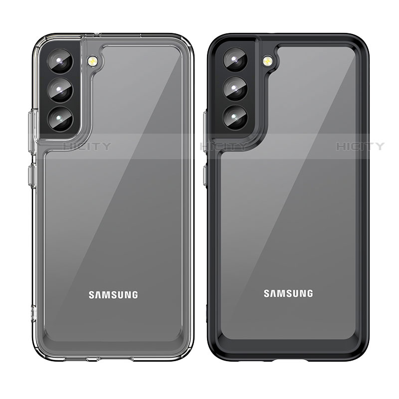 Coque Rebord Contour Silicone et Vitre Transparente Housse Etui M03 pour Samsung Galaxy S22 5G Plus