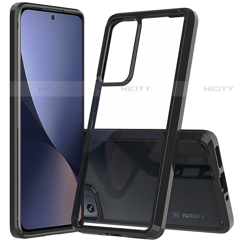 Coque Rebord Contour Silicone et Vitre Transparente Housse Etui M07 pour Xiaomi Mi 12 Pro 5G Noir Plus