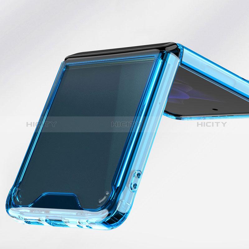 Coque Rebord Contour Silicone et Vitre Transparente Housse Etui P01 pour Samsung Galaxy Z Flip3 5G Plus