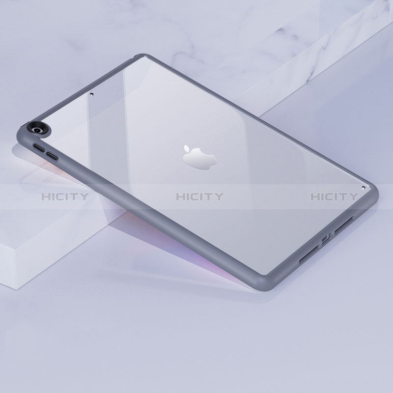 Coque Rebord Contour Silicone et Vitre Transparente Housse Etui pour Apple iPad 10.2 (2019) Gris Lavende Plus