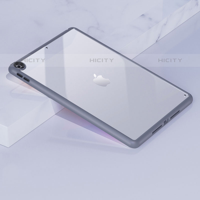 Coque Rebord Contour Silicone et Vitre Transparente Housse Etui pour Apple iPad 10.2 (2020) Gris Lavende Plus