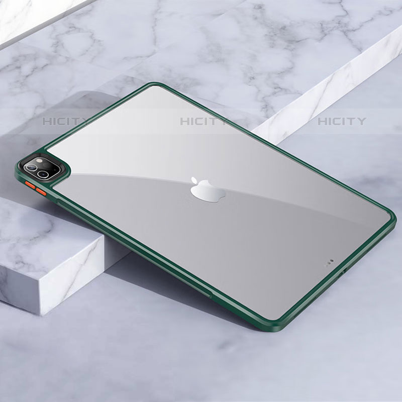 Coque Rebord Contour Silicone et Vitre Transparente Housse Etui pour Apple iPad Pro 12.9 (2020) Plus