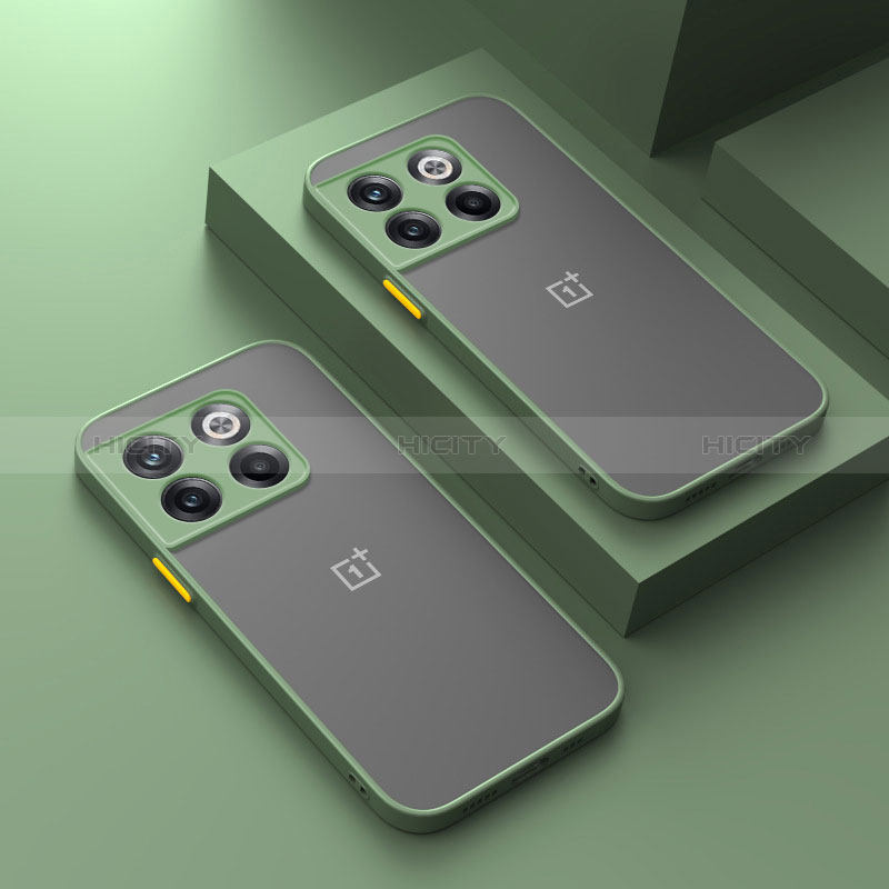 Coque Rebord Contour Silicone et Vitre Transparente Housse Etui pour OnePlus 12 5G Pastel Vert Plus