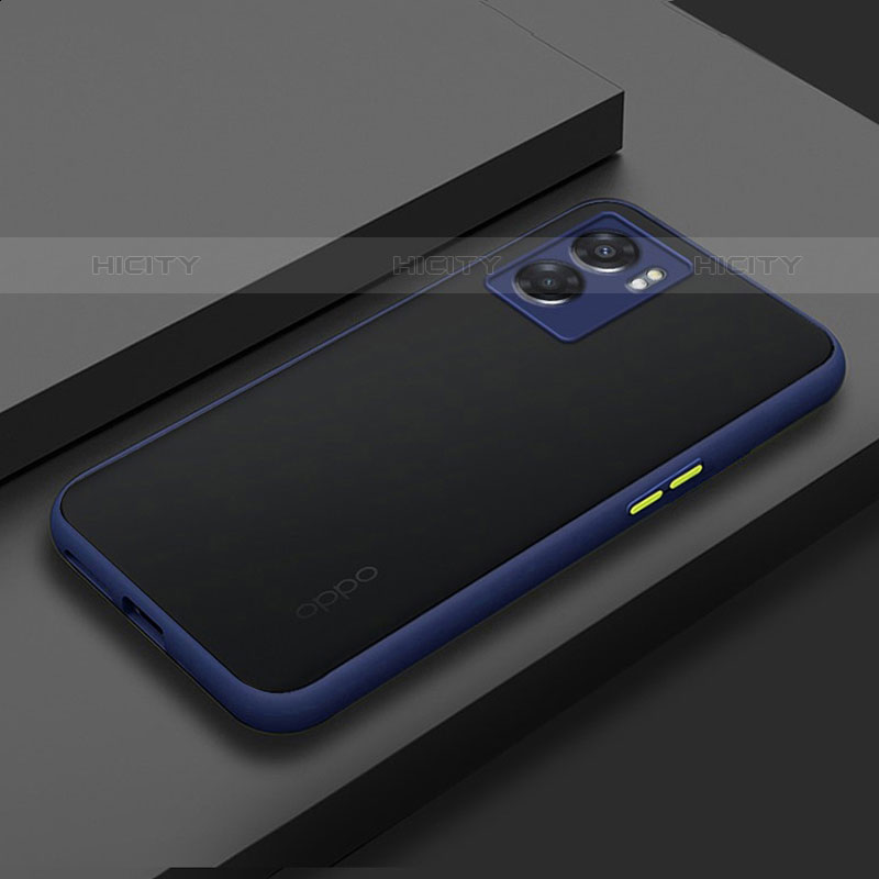 Coque Rebord Contour Silicone et Vitre Transparente Housse Etui pour OnePlus Nord N300 5G Bleu Plus