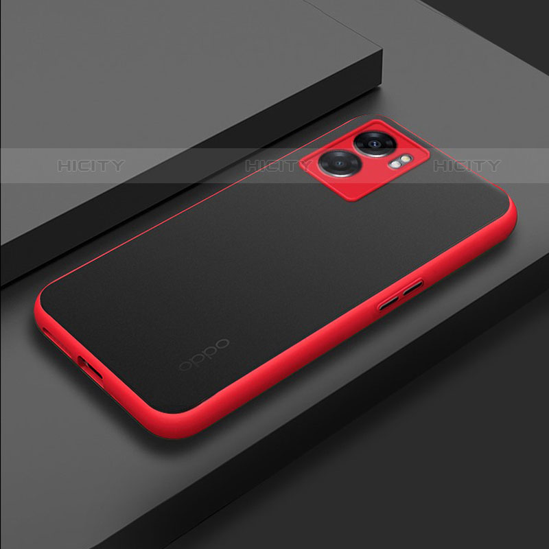 Coque Rebord Contour Silicone et Vitre Transparente Housse Etui pour OnePlus Nord N300 5G Rouge Plus