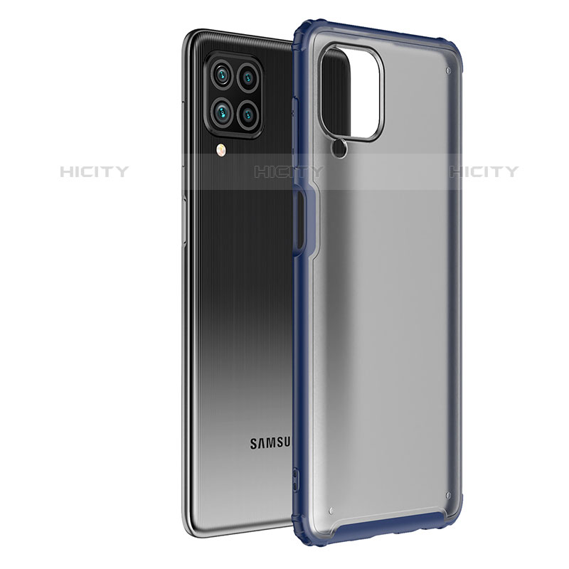 Coque Rebord Contour Silicone et Vitre Transparente Housse Etui pour Samsung Galaxy M62 4G Bleu Plus