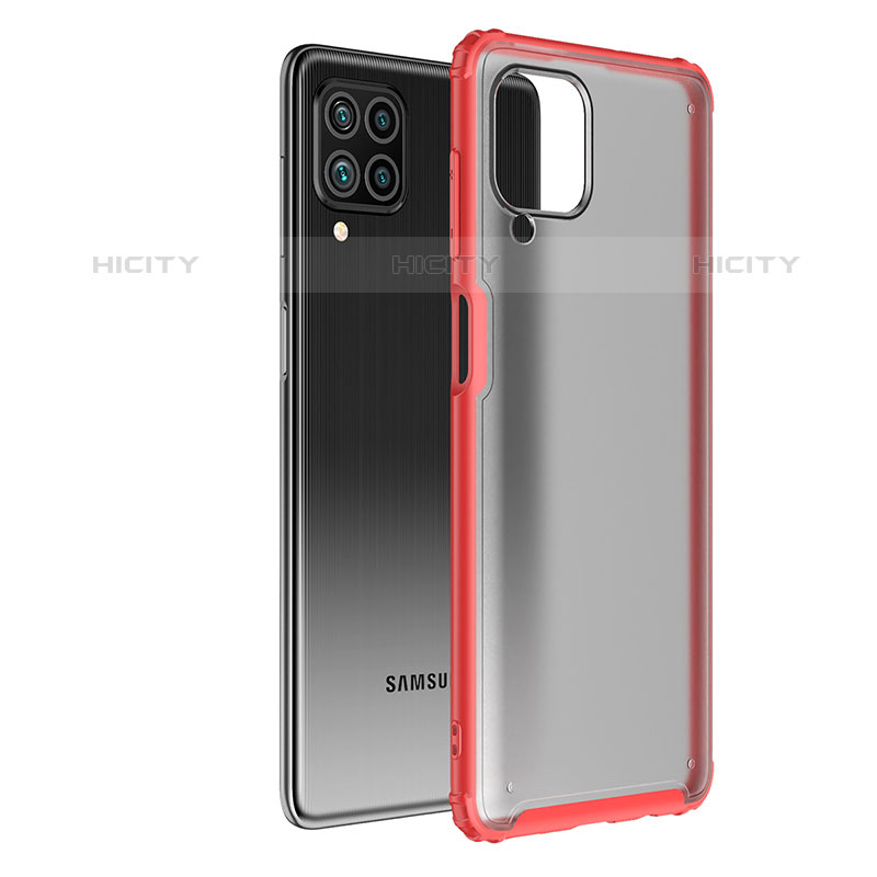 Coque Rebord Contour Silicone et Vitre Transparente Housse Etui pour Samsung Galaxy M62 4G Rouge Plus