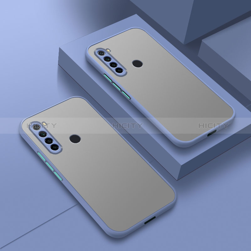 Coque Rebord Contour Silicone et Vitre Transparente Housse Etui pour Xiaomi Redmi Note 8 (2021) Gris Lavende Plus