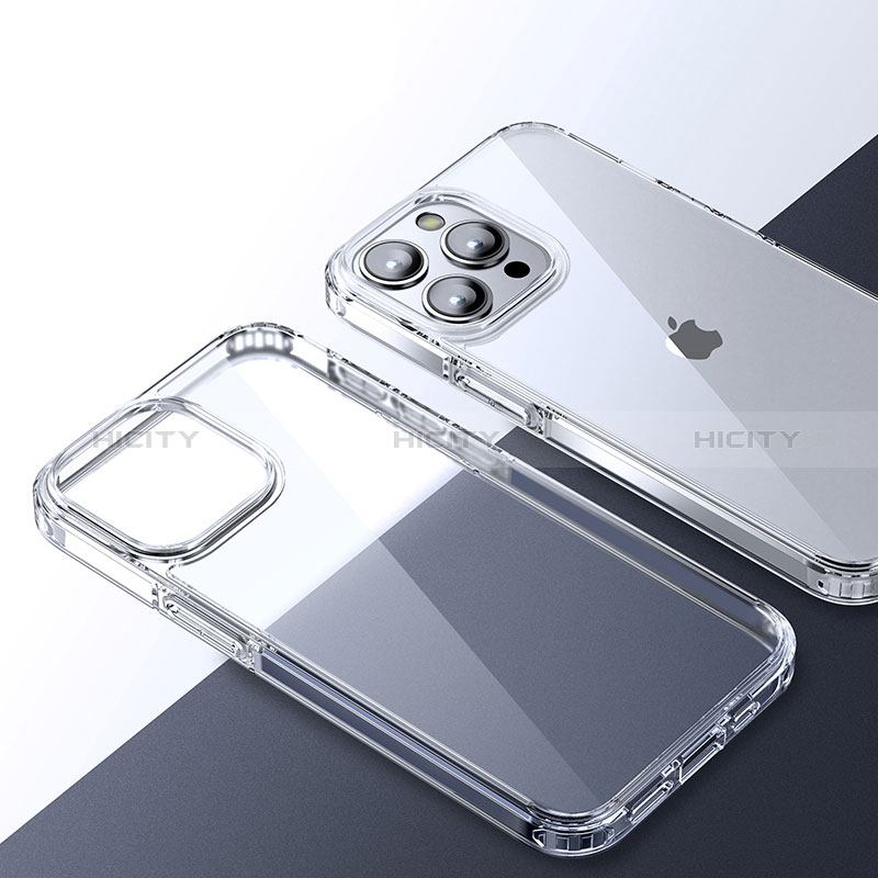 Coque Rebord Contour Silicone et Vitre Transparente Housse Etui QC2 pour Apple iPhone 14 Pro Plus