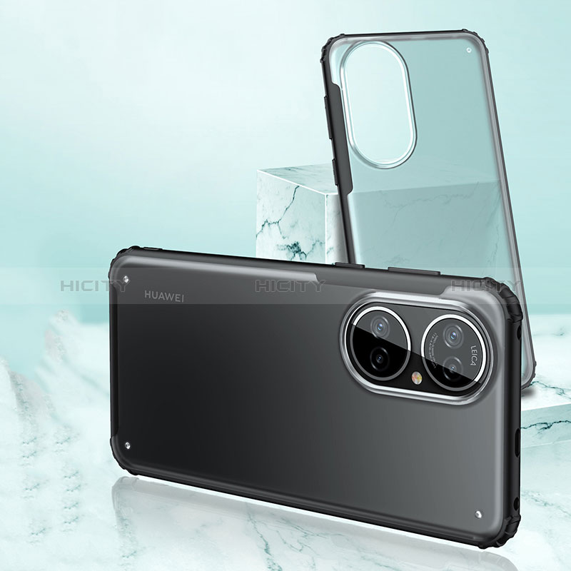 Coque Rebord Contour Silicone et Vitre Transparente Housse Etui WL1 pour Huawei P50 Pro Plus