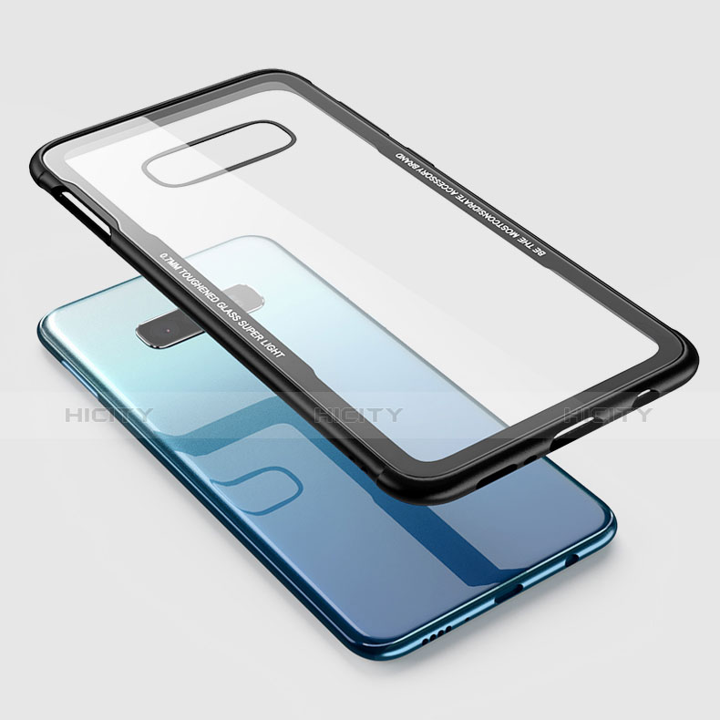 Coque Rebord Contour Silicone et Vitre Transparente Miroir Housse Etui A01 pour Samsung Galaxy S10 Plus Plus