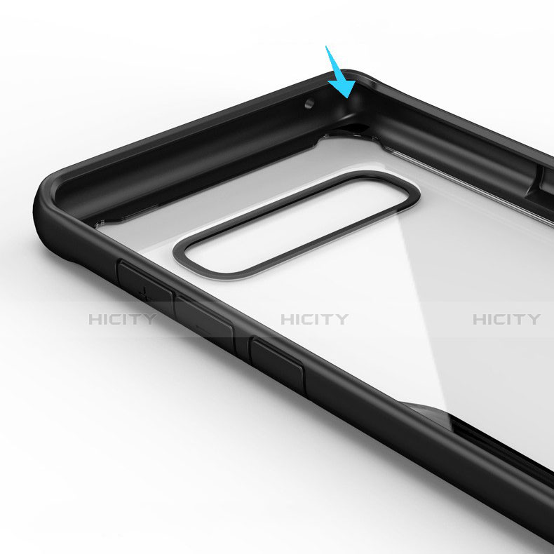 Coque Rebord Contour Silicone et Vitre Transparente Miroir Housse Etui H01 pour Samsung Galaxy S10 Plus